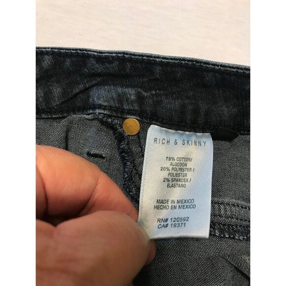 Rich & Skinny Jeans Jeggings Leggings Women's Juniors 29” Blue Skinny Stretch - Picture 5 of 8